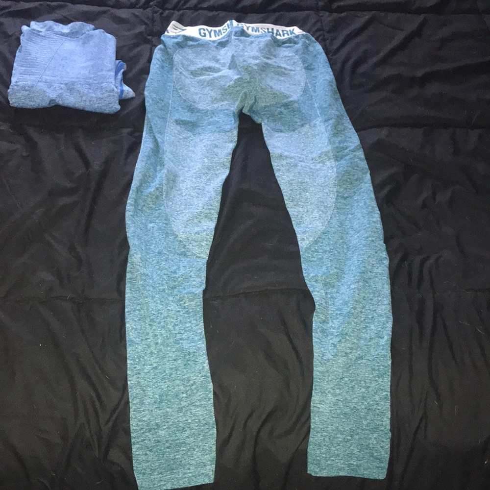 GYMSHARK green marl FLEX legging